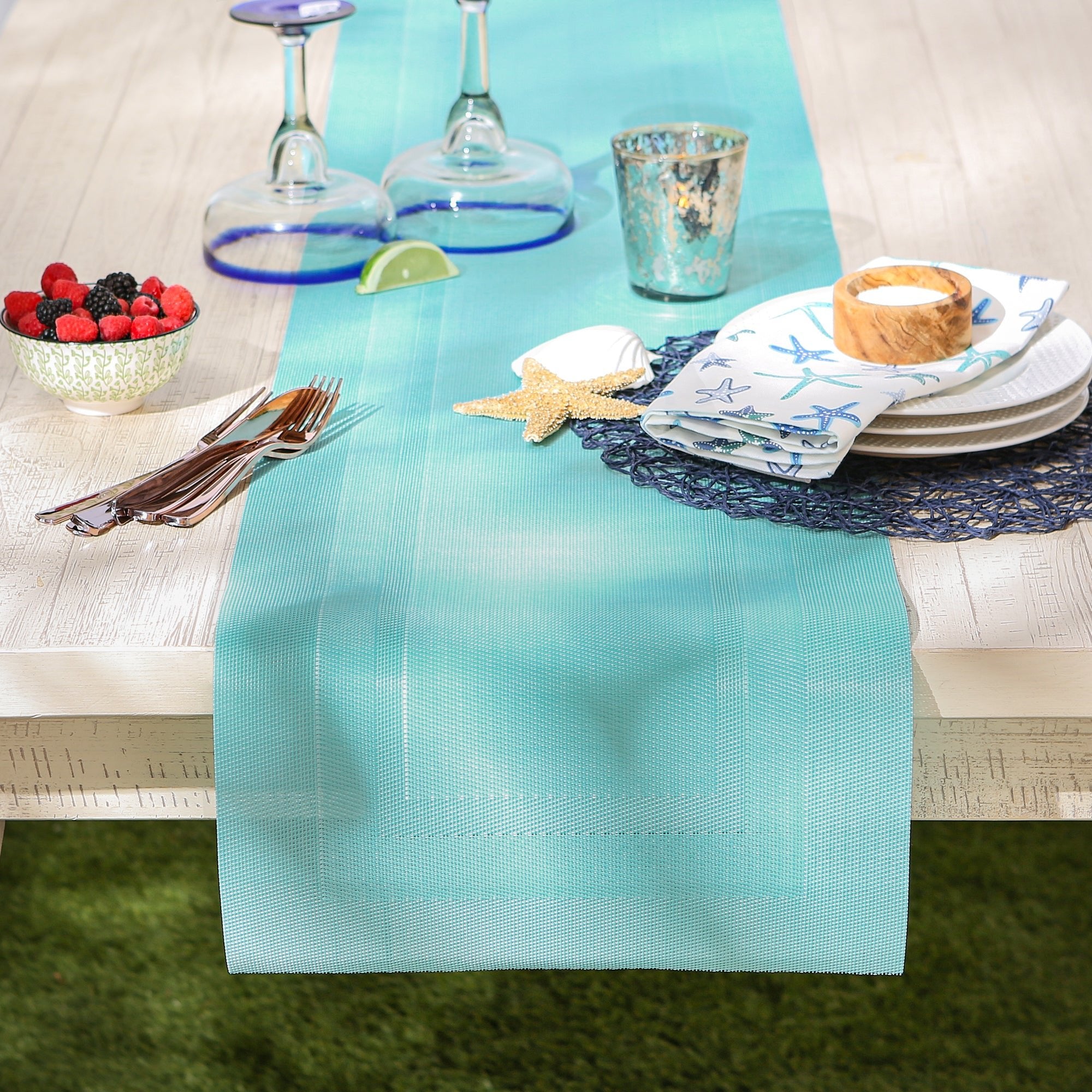 Pvc Table Runner Aqua Pvc Doubleframe 14