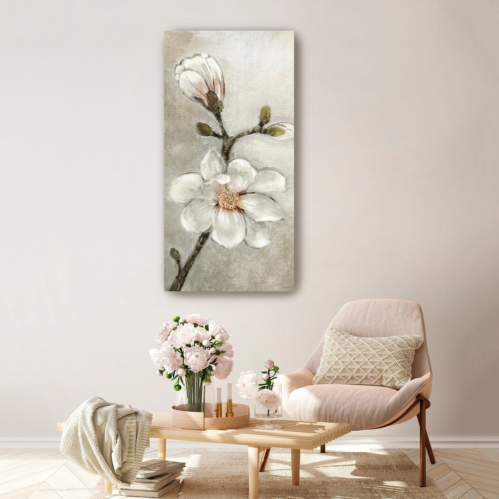 Magnolia In Bloom Canvas Giclee Wall Art